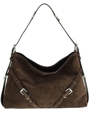 Givenchy Voyou Medium Suede Shoulder Bag - Brown