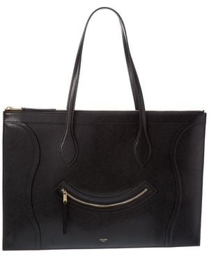 Celine Flat Cabas New Luggage Leather Tote - Black