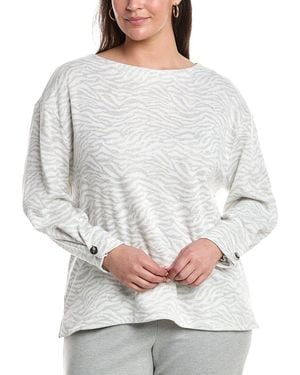 Anne Klein Plus Boatneck Top - Grey