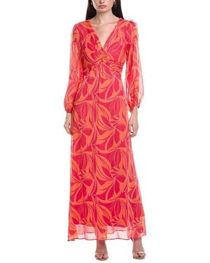 Maison Tara Printed Serena Maxi Dress - Red