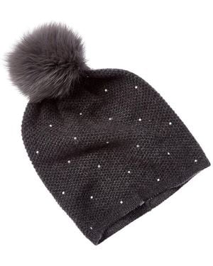 Sofiacashmere Sofiacashmere Heat Set Pearl Texture Cashmere Hat - Black