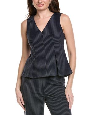 Kenneth Cole Peplum Pinstripe Vest - Blue