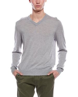 Bruno Magli Wool V-Neck Sweater - Gray