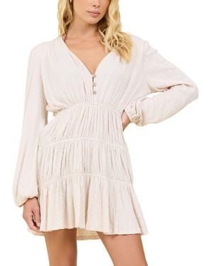 Surf Gypsy Crinkle Knit Tiered Dress - White