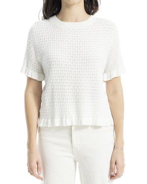 Max Studio Ruffle Hem Jumper - White