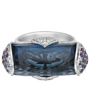 TIRAMISU 18K 21.86 Ct. Tw. Diamond & Gemstone Ring - Blue