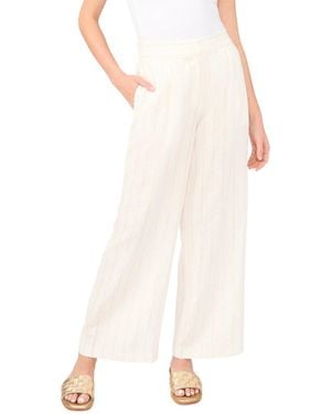Vince Camuto Pleat Front Linen-Blend Pant - White