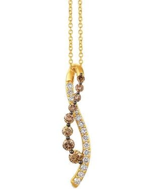 Le Vian Le Vian Chocolate Diamonds 14k 0.87 Ct. Tw. Diamond Drop Pendant Necklace - White