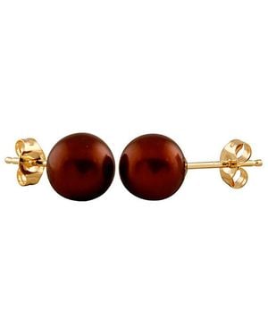 Splendid 14k 6-6.5mm Pearl Earrings - Brown