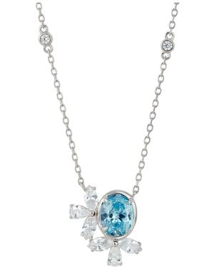 Savvy Cie Cz Cluster Necklace - Blue