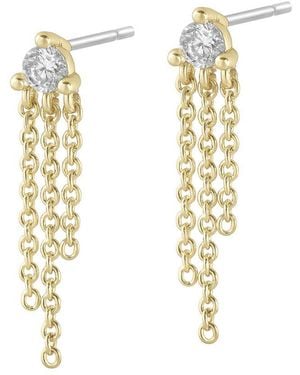 Electric Picks 14K Plated Cz Cascade Statement Earrings - Metallic