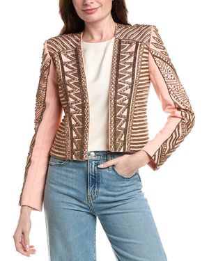 L'Agence Blossom Geo Embellished Jacket - Blue