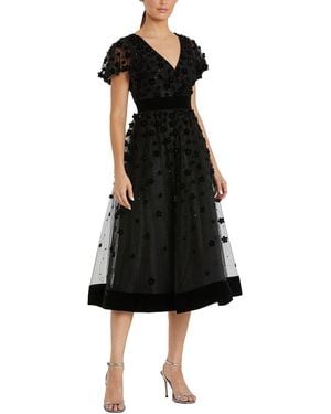 Mac Duggal Embellished Velvet Midi Dress - Black