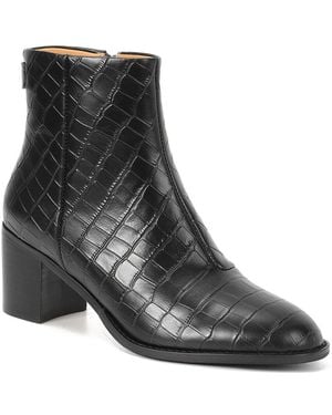 Tiffany & Fred Paris Embossed Leather Bootie - Black