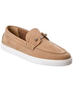 Christian Louboutin Chambeliboat Suede Boat Shoe - Natural