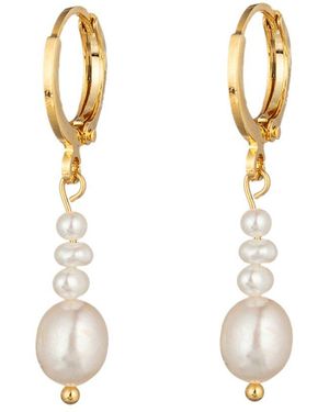 Eye Candy LA Pearl Elizabeth Shell Drop Earrings - Metallic