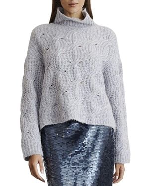 Tanya Taylor Opaline Alpaca & Wool-Blend Top - Grey