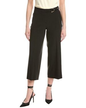 Anne Klein Pull-On Extended Tab Wide Leg Crop Pant - Black