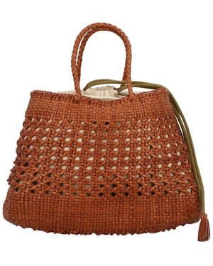 Dragon Diffusion Santa Cano Leather Top Handle Bag - Brown
