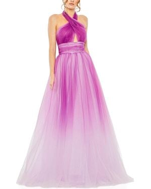 Mac Duggal Halter Neck Ball Gown - Pink