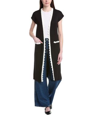 Tahari Extended Sleeve Long Vest - Blue
