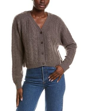 NAADAM Cashmere Airy Cable Cardigan - Grey