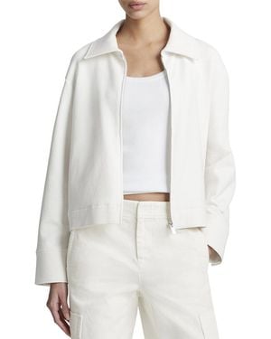Vince Zip Up Collared Jacket - White