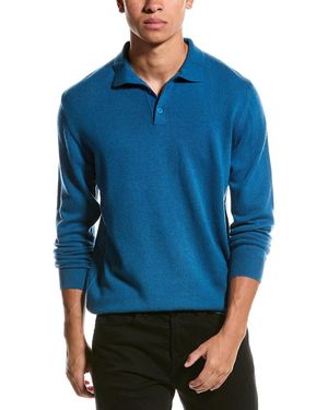 Brodie Cashmere Wool & Cashmere-Blend Brodie Trophy Neck Jumper - Blue