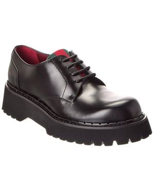 Gucci Chunky Leather Platform Oxford - Brown