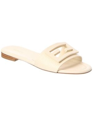 Fendi Tube Leather Sandal - White