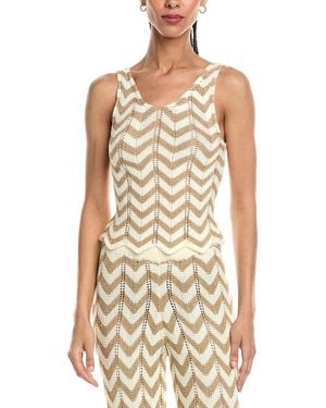 Surf Gypsy Chevron Knit Tank Top - Metallic