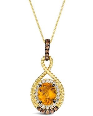 Le Vian Cinnamon Citrine 14K 2.99 Ct. Tw. Diamond & Citrine Pendant - Metallic
