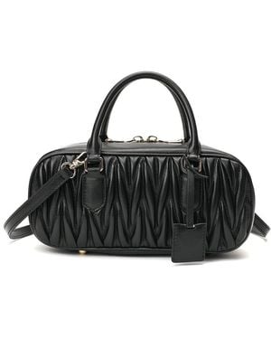 Tiffany & Fred Paris Quilted Leather Satchel - Black
