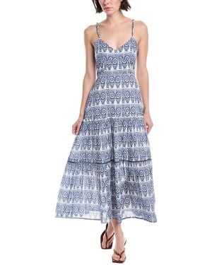 Ro's Garden Printed Midi Dress - Blue