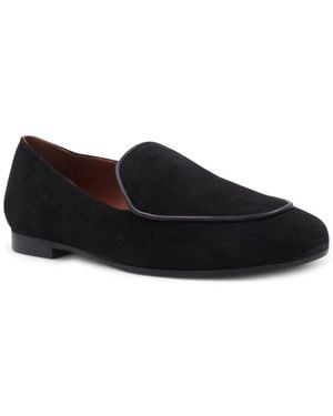 Aquatalia Calandra Waterproof Suede Loafer - Black