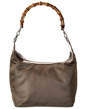 Gucci Leather Bamboo Shoulder Bag (Authentic Pre-Owned) - Brown