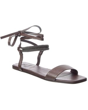 Brunello Cucinelli Leather Sandal - Metallic