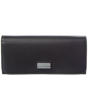 Tod's Leather Continental Wallet - Gray
