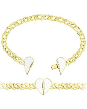 Gabi Rielle 14k Over Silver Lovestruck Collection Luxe Heart Choker - Metallic
