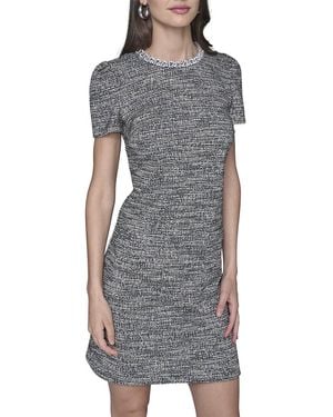 KARL LAGERFELD Knit Tweed Dress - Grey