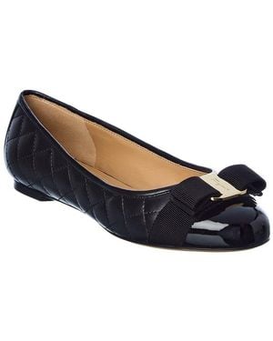 Ferragamo Varina Quilted Leather Flat - Blue