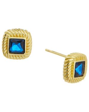 Rebecca Minkoff 14K Plated Cz Earrings - Blue