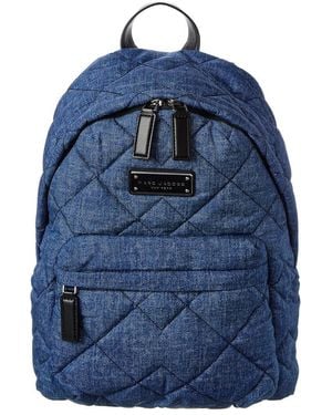 Marc Jacobs Denim-Effect Quilted Backpack - Blue