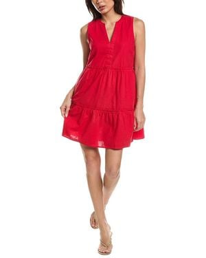 Michael Stars Sandra Linen-Blend Mini Dress - Red