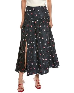 Cinq À Sept Tumbling Carnations Theora Skirt - Black