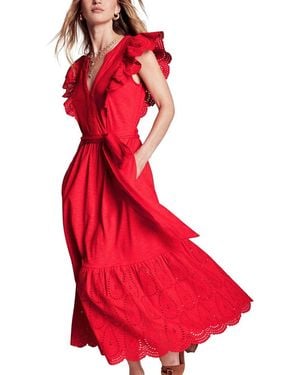 Boden Ruffle Midi Dress - Red