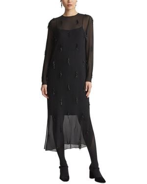 Lafayette 148 New York Hand Beaded Shift Dress - Black