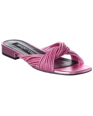 Sergio Rossi Akida Leather Sandal - Pink