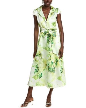 Badgley Mischka Floral Cocktail Shirtdress - Green
