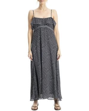Max Studio Flounce Detail Maxi Dress - Grey